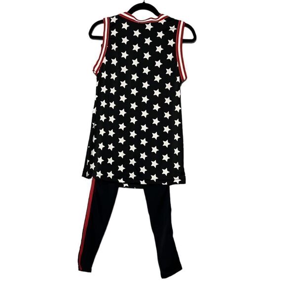 Dance Costume Woman's Size Medium Adult Weissman Black Red Stars Hip Hop Pageant - Picture 6 of 15